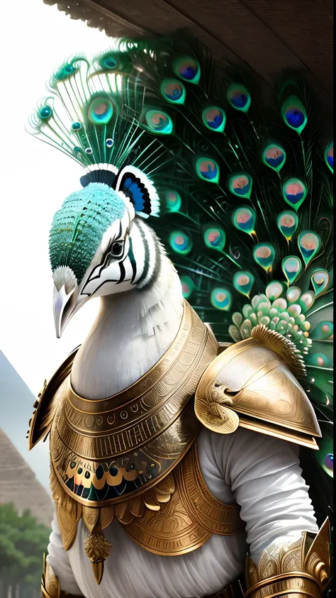 animalrizz   (( white peacock )) 10, masterpiece, highres, absurd,photorealistic portrait, parley_armature,egypt,pyramids, robot...