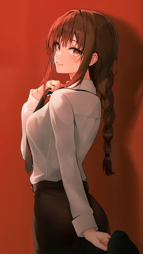 Anime girl posing for photo with long hair white shirt, ilya kuvshinov with long hair, makise kurisu, kurisu makise steins gate anime, Yandere. Tall, kurisu makise, makoto kano, akane owari danganronpa, ( ( ( yoshinari yoh ) ) ), gapmoe Yandere