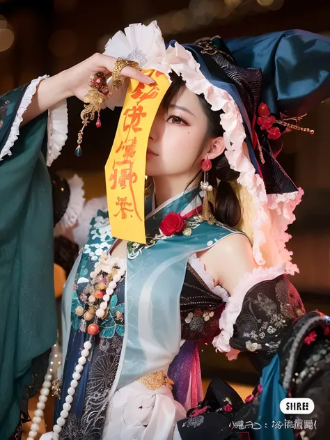 Alatei was dressed in a yellow ribbon, Gorgeous Role Play, Anime cosplay, Palace ， A girl in Hanfu, Hanfu, Anime girl cosplay, Chinese costume, Inspired by Lan Ying, colorful rich fantasy clothing, cosplay, inspired by Zhang Sengyao, traditional tai costum...