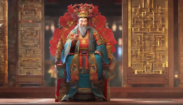 (((Pangu))) Best quality, Ultra-high resolution, 4K detailed CG, Masterpiece, God of the universe, big beard,Chinese clothing, Chinese mythology, ((stand posture)),Chinese painting style, shui mo hua, Thangka style, Aesthetic, Screen-centric