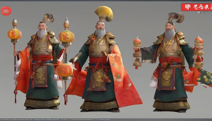 (((Pangu))) Best quality, Ultra-high resolution, 4K detailed CG, Masterpiece, God of the universe, big beard,Chinese clothing, Chinese mythology, ((stand posture)),Chinese painting style, shui mo hua, Thangka style, Aesthetic, Screen-centric