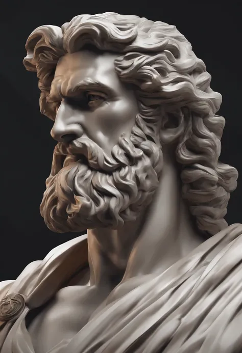 Stock stoic Grigkey，This is the historical position of Greece，Muscular 8k movie profile with Hercules-style and dark background