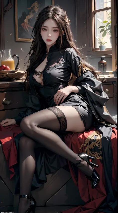 ((Masterpiece, Highest quality)), Detailed face, CharacterDesignSheet,full bodyesbian, Full of details, Multiple poses and expressions, Highly detailed, Depth, Many parts,beuaty girl,cinmatic lighting,with light glowing,rot,Phoenix decoration,light yarn,La...