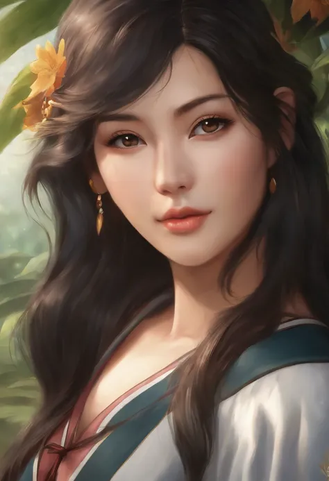 A close-up of an Asian woman, Nico Robin, produced by Anime Painter Studio, Realistic Anime Art Style, Realistic Anime Art Style, Marin Kitagawa Doujin Art, Beautiful Anime Portrait, Anime Realism Style, Beautiful Anime Woman, Drawn in Anime Painter Studio...