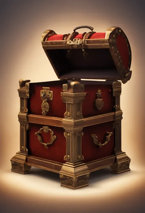 "Magic chests, promotional poster, High-quality image, Minimalism, Plain background"