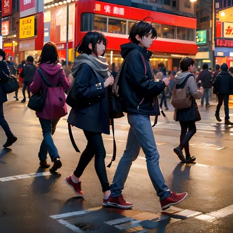 People walk across pedestrian crossings on busy city streets, street of hong kong, people walking on the street, Busy streets,  travelers walking the streets, busy streets filled with people, busy street, crowding street, people in street, People walking a...