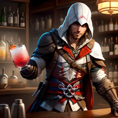 Assassins Creed bartender man with cocktail shaker