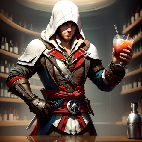 Assassins Creed bartender man with cocktail shaker