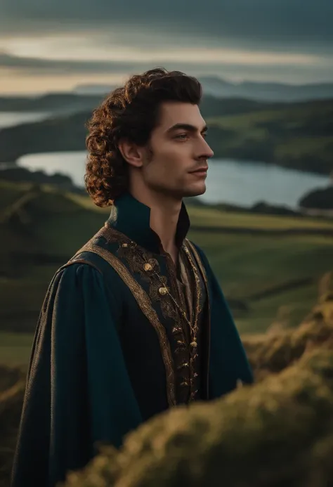 homem lorde da cidade jovem com roupa medieval imagem bonita 8k