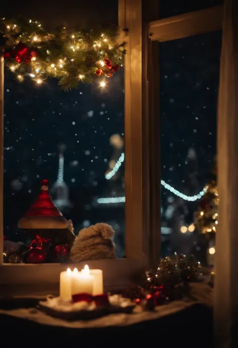 window, Christmas, the night