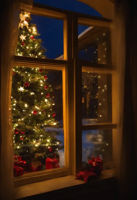 window, Christmas, the night