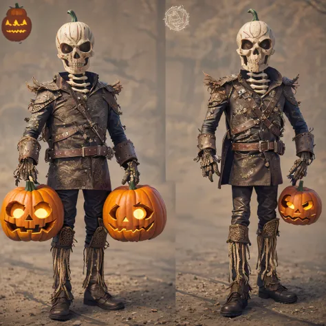 Burger King openwork sandalwood material（best qualtiy，8K Pumpkin Burger King,Masterpiece）When the skeleton pumpkin appears，Only heard, unseen，Pumpkin Burger King explodes，That whistle echoed for a long time，Its like a prelude to impending death，The image o...