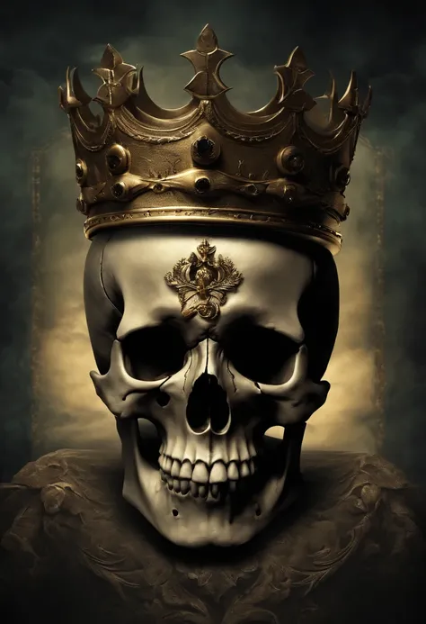 Human skull wearing a crown, death to kings and tyrants written above and below in fancy script, Biomechanical, eerie, Creepy, nightmarish, Mshiff, wallpaper art, UHD wallpaper