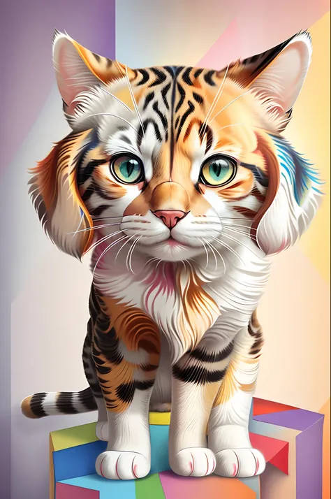 (Realistic cat Beagle ),  Eduardo Kobra acolchoamento ,multidimensional geometric wall PORTRAIT, arte, Chibi,
Yang016K, lindo, Colouring,
Primary works, qualidade superior, melhor qualidade, Arte Oficial, Beautiful and Aesthetic,