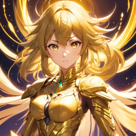 Gold Saint Seiya，warriors，battle hardened，Gold Warframe，Ornate ornamentation，sharp，Strong body，Clear lines，Determination，Mysterious runes，Around the peculiar light。