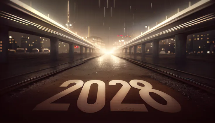 arafed image of a train track with the number 2028 in the middle, the year 2089, 2 0 2 2 photo, concept art 2022, from a 2 0 1 9...