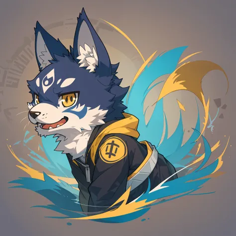 top quality, best quality, rzminjourney, vector-art, High-quality illustrations, masterpiece)(kemono, furry anthro)logo mark, round,