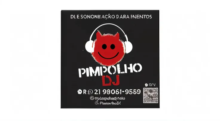 a close up of a poster with a red devil on it, ps, promo, p. j. n, dj, pp, epk, nigth, p, punk!!!, promotional, pv, uploaded, bip bippadotta, ad image, pompous, event, artwork, description, philip k d, happy!!!, cd tocando nos arcos da lapa