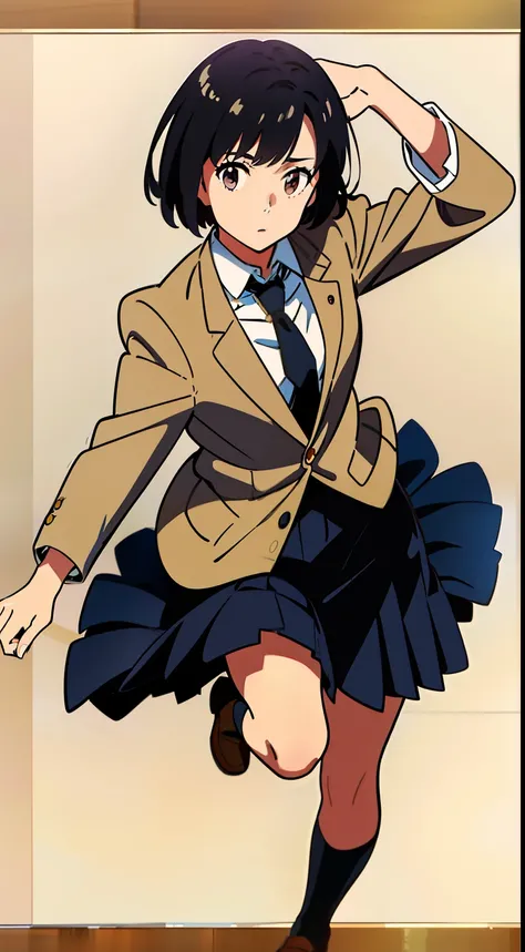 (white background:1.2), (best quality:1.2), (masterpiece:1.2), (solo:1.0), (1 cute girl:1.0), (long skirt:1.2), (dark blue skirt:1.0), (pleated skirt:1.0), (school uniform beige blazer:1.2), (red necktie:1.0), (black socks:1.0), (loafers:1.0), (tall:1.0), ...