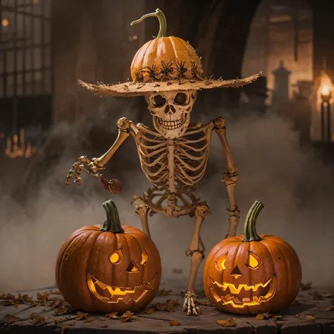 burger king openwork sandalwood material（best qualtiy，8k pumpkin burger king,masterpiece）when the skeleton pumpkin appears，only ...