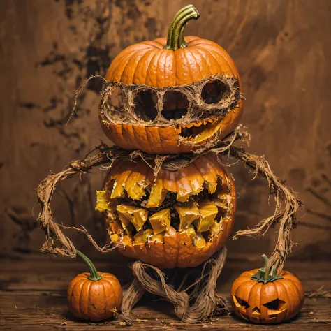 Burger King openwork sandalwood material（best qualtiy，8K Pumpkin Burger King,Masterpiece）When the skeleton pumpkin appears，Only heard, unseen，Pumpkin Burger King explodes，That whistle echoed for a long time，Its like a prelude to impending death，The image o...