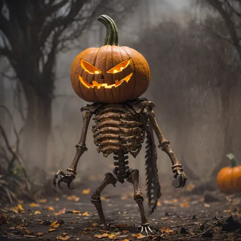 Burger King openwork sandalwood material（best qualtiy，8K Pumpkin Burger King,Masterpiece）When the skeleton pumpkin appears，Only heard, unseen，Pumpkin Burger King explodes，That whistle echoed for a long time，Its like a prelude to impending death，The image o...