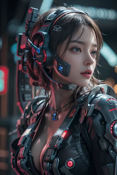 Best Quality, 超A high resolution, Beautiful girl as a doomsday killer, (Highly detailed futuristic technology for holding firearms), very detail hair, 1 girl, Super Resolution, Very detailed face, Extremely detailed light and shadow, ((Full body)), With a ...