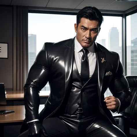 50 years old,daddy,shiny suit ,Dad sat on a chair,k hd,in the office,big muscle, gay ,black hair,asia face,masculine,strong man,the boss is,handsome,sex,leather gloves,lecherous dad,look straight ahead,dad is handsome,dad is handsome ,dad is sex dad