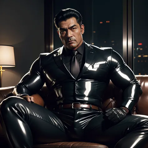 50 years old,daddy,shiny suit ,Dad sat on sofa,k hd,in the office,big muscle, gay ,black hair,asia face,masculine,strong man,the boss is,handsome,sex,leather gloves,lecherous dad,look straight ahead,dad is handsome,dad is handsome ,dad is sex dad