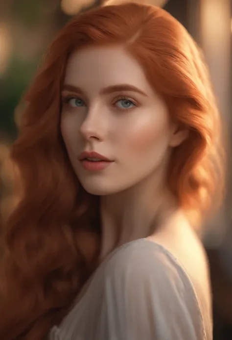 A girl with pale red hair, beautiful eyes, and beautifully detailed lips, engaged in daily activities. The scene is captured with ultra-detailed focus, resulting in a masterpiece with high resolution (4k or 8k). The lighting setup in the studio creates a s...