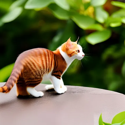 Eine Katze die Wasser aus einer Flasche trinkt