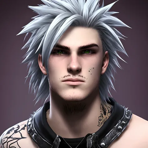 Punk teenage villain with spikey silver hair