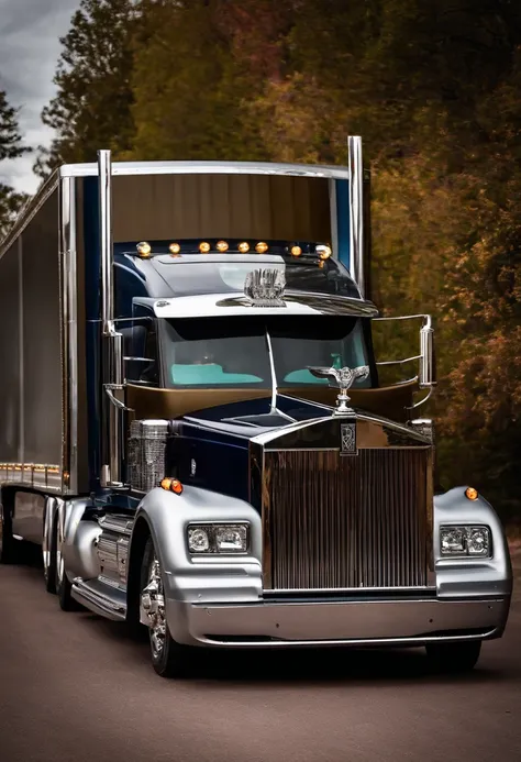 2023 rolls Royce ghost  semi truck with sleeper parked