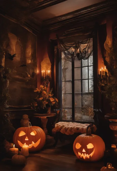 cores do halloween no design de interiores