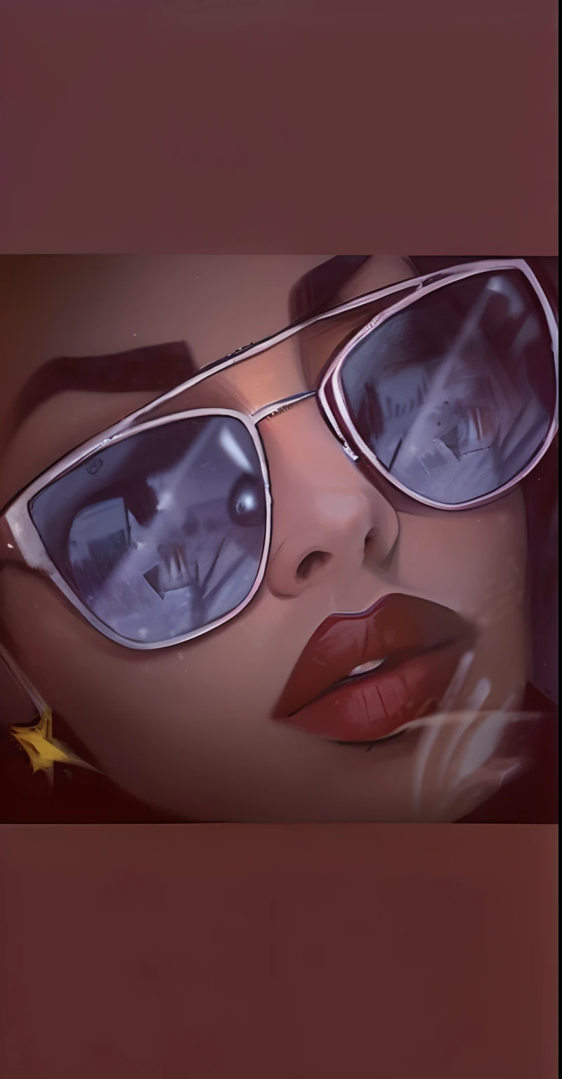 there is a woman with sunglasses on and a star on her face, cartoon art, shades, cold shades, dramatic artwork, cartoon art style, stunning artwork, profile pic, amazing shades, artstyleunknown, beautiful artwork, official artwork, realistic artwork, artis...