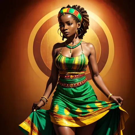 mulher africana, usando um vestido perto, Reggae, realeza, ANTIGO EGITO, joias reais, extremamente detalhado, artistic work, riqueza em detalhes, Image Definition Too High, 16k