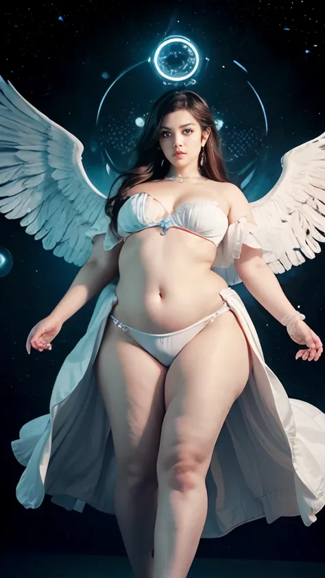 angelicales、The figure of an angel、Very fat woman、Very fat woman、Round face、Fat face、large boob、thick waist、Big belly、big butts、thick thight、thick arms、Plump body、、​masterpiece, top-quality,photos realistic, Detailed eyes and lips,Detailed iris,Realistical...