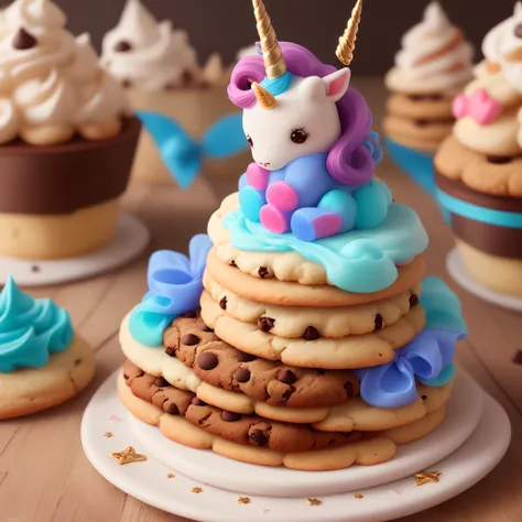 Fais moi un cookie mignon style licorne paillettes