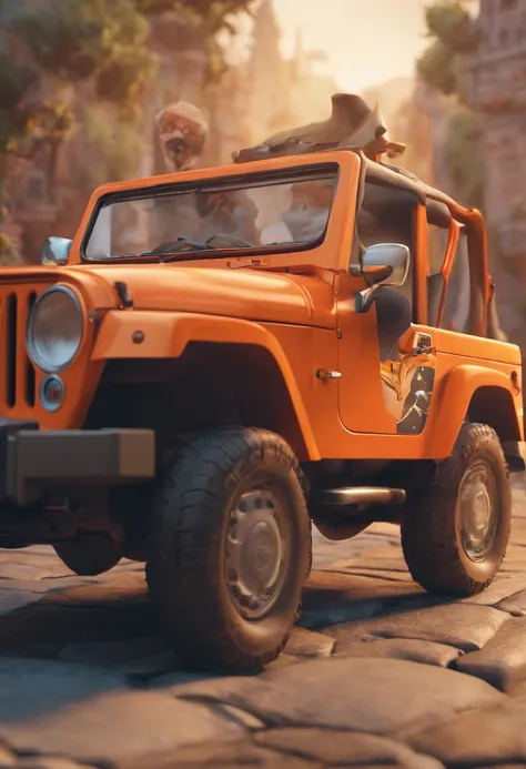 Poster disney con ragazzo con occhiali che guida una jeep con titolo "luca pedana"