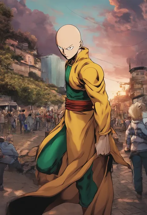 personagem do anime one punch andava pela cidade