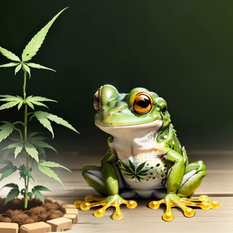 Anime cannabis farming frog