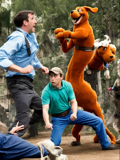 Scooby Doo fighting Adam Sandler