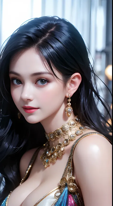 Highest Quality, Highest image quality, RAW Photos, Realistic, Photorealsitic, ultra detailed and beautiful, highest details, 1young girls, good-looking, Beautiful fair skin and luster, Beautiful eyes are big and bright, Small mouth and thin lips, Long bla...