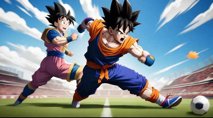 dragon ball super animation goku playing soccer