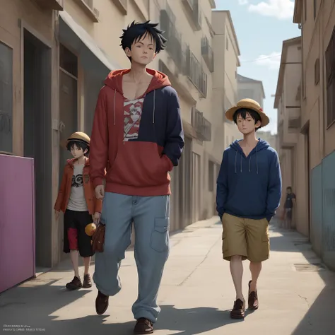 Luffy in the hood