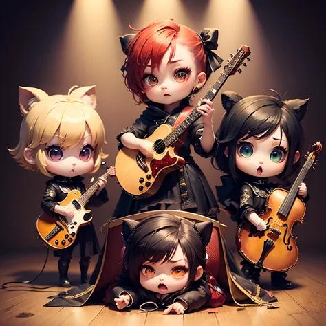 ​masterpiece、top-quality、ultra-detailliert、(Chibi Chara　vocalist:1.2)、Stand Microphone