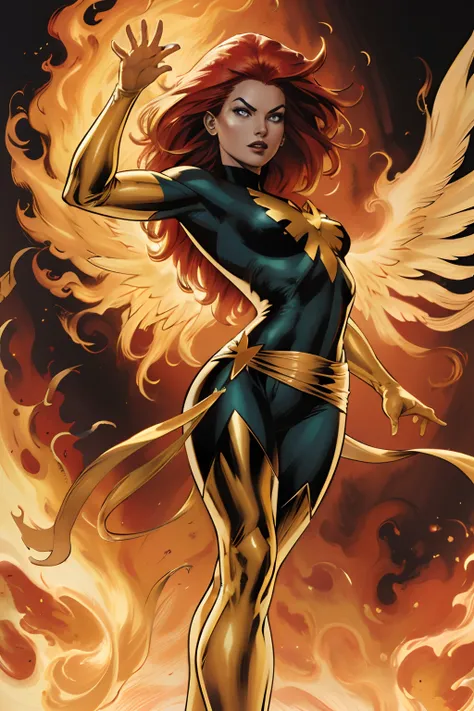 (high resolution, best quality:1.2),
foco facial, monocromatic, arte digital, jean grey phoenix  from x-men, arte linear. contor...