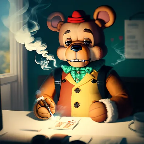 Freddy Fazbear smoking weed