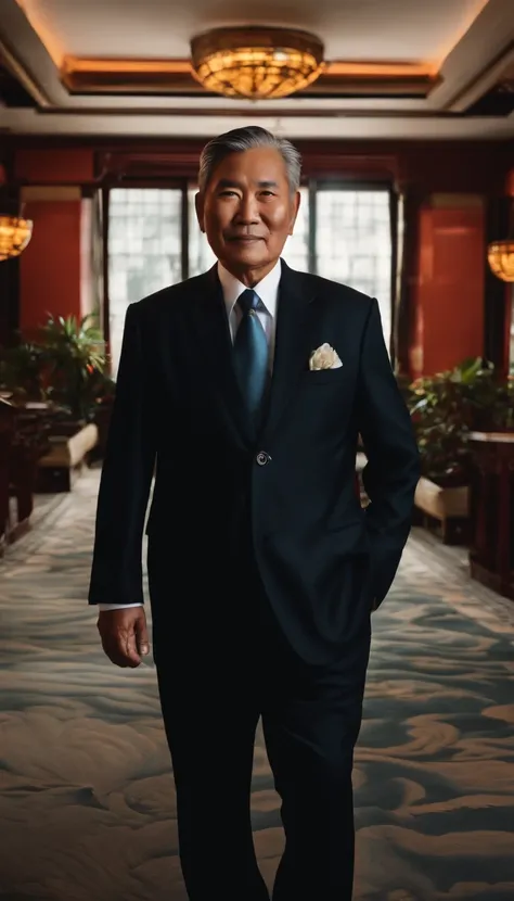 Create me an Asian business man 65 years old