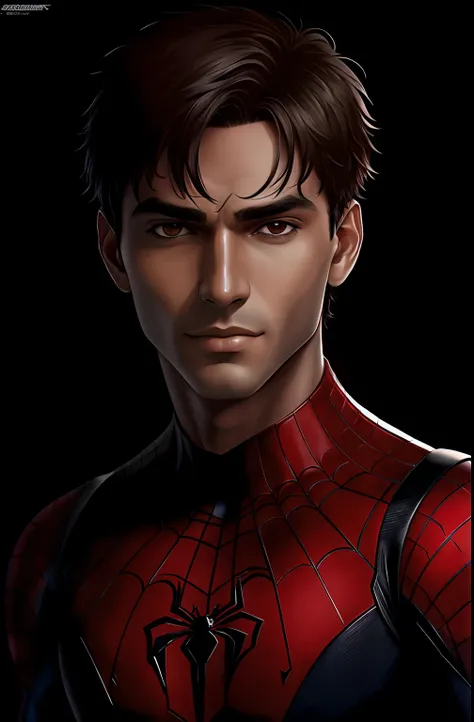 Homem aranha com um fundo preto, Retrato do Homem-Aranha,